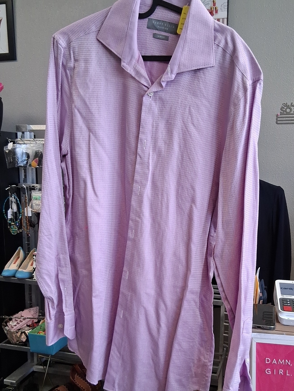 Tommy Bahama Men's Light Lavender Textured Button-Up Shirt